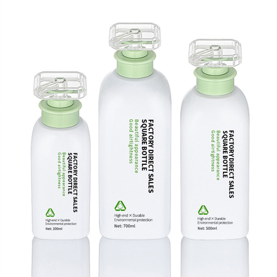 รีฟิลกำหนดเอง 300ml 500ml 700ml ต่อผมสีเขียวพลาสติกบอดี้วอชโลชั่นเจลอาบน้ำขวด