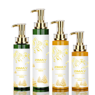 500ml พลาสติกล้างร่างกายเปล่าโลชั่นใส Goldpump ขวดแชมพูบรรจุภัณฑ์