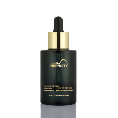 เป็นมิตรกับสิ่งแวดล้อมพลาสติกเปล่าหรูหราสีดำ 30ml น้ำมันผมเซรั่มขวดหยดน้ำหอม