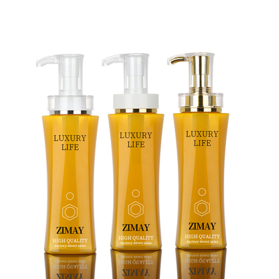 Gold Custom Luxury Body Butter 350ml พลาสติกสีขาวบรรจุภัณฑ์เครื่องสำอางที่ว่างเปล่าแชมพูขวดโลชั่น