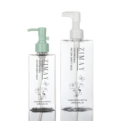 180ml ล้างน้ำมันบรรจุภัณฑ์คอนเทนเนอร์แชมพูและคอนดิชั่นเนอร์ตั้งสแควร์โลชั่นขวดปั๊มพลาสติก 200ml
