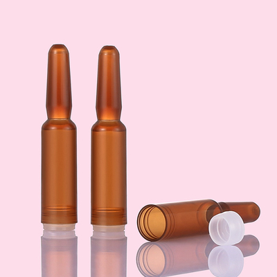 ขวดเซรั่มพลาสติกสีเหลืองอำพัน Ampoule สำหรับเครื่องสำอาง Essence ความจุ 1ml