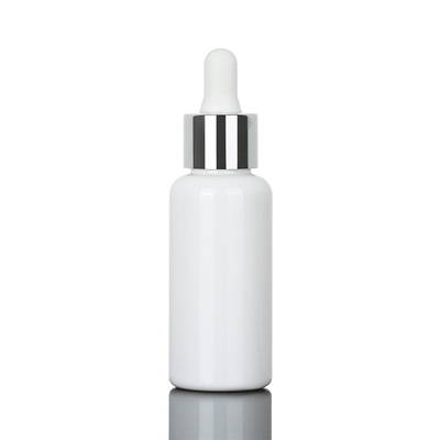 ขวดหยดเครื่องสำอางสีเงิน 50 มล. สำหรับน้ำมันหอมระเหย 34 มม. เส้นผ่านศูนย์กลาง