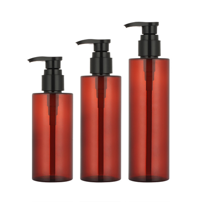 กระบอกฉีดแชมพูขวดกลมสีเหลืองอำพัน 150ml 200ml 250ml สำหรับเจลอาบน้ำ