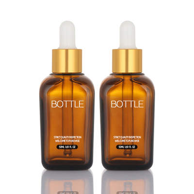 50ml Dropper Empty Serum Container น้ำมันผมเครื่องสำอางโลโก้ที่กำหนดเองขวดเซรั่มแก้ว