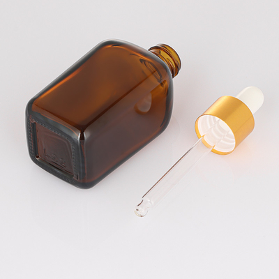 50ml Dropper Empty Serum Container น้ำมันผมเครื่องสำอางโลโก้ที่กำหนดเองขวดเซรั่มแก้ว