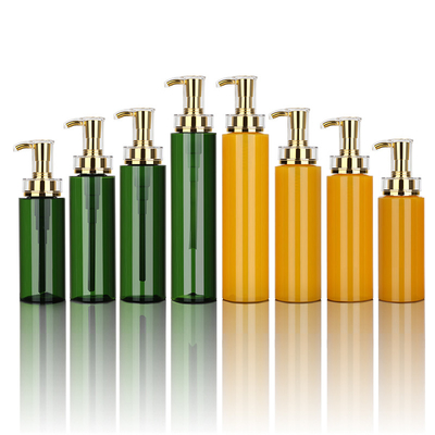 500ml พลาสติกล้างร่างกายเปล่าโลชั่นใส Goldpump ขวดแชมพูบรรจุภัณฑ์