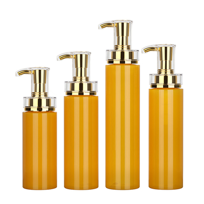 500ml พลาสติกล้างร่างกายเปล่าโลชั่นใส Goldpump ขวดแชมพูบรรจุภัณฑ์
