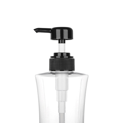 ขวดโลชั่นเครื่องสำอางทรงกลมใส 400ML 600ML สีดำปั๊ม