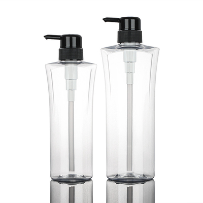 ขวดโลชั่นเครื่องสำอางทรงกลมใส 400ML 600ML สีดำปั๊ม