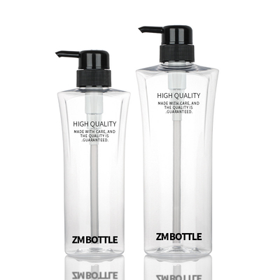 ขวดโลชั่นเครื่องสำอางทรงกลมใส 400ML 600ML สีดำปั๊ม