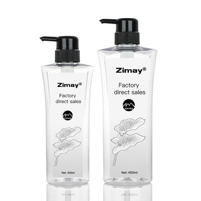 ขวดโลชั่นเครื่องสำอางทรงกลมใส 400ML 600ML สีดำปั๊ม