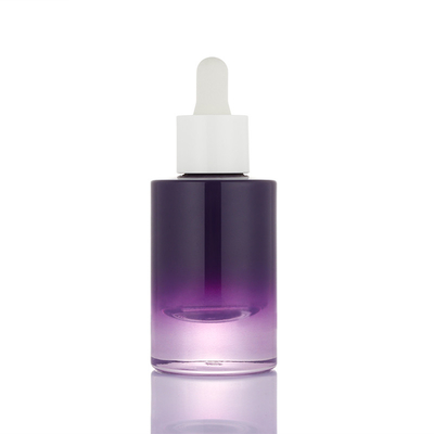 การออกแบบใหม่ขนาดเล็ก ombre สีม่วงสีขาวปั๊ม 30ml เซรั่มที่ว่างเปล่าขวดหยดคอนเทนเนอร์