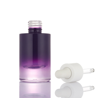 การออกแบบใหม่ขนาดเล็ก ombre สีม่วงสีขาวปั๊ม 30ml เซรั่มที่ว่างเปล่าขวดหยดคอนเทนเนอร์