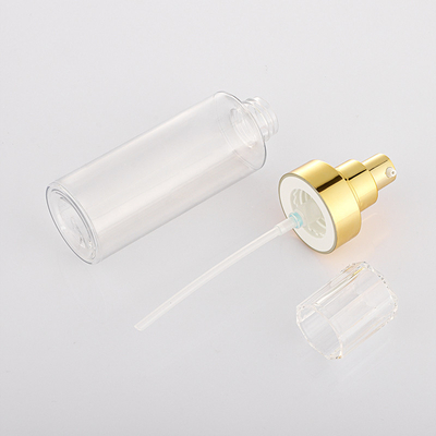 ขวดปั๊มโลชั่นพลาสติกใสน้ำหอมเครื่องสำอางคุณภาพสูง 100ml 120ml 150ml