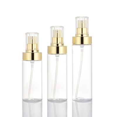 ขวดปั๊มโลชั่นพลาสติกใสน้ำหอมเครื่องสำอางคุณภาพสูง 100ml 120ml 150ml