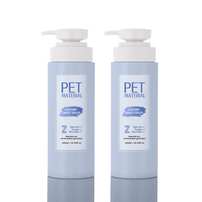 ขวดโลชั่นเครื่องสำอาง 500 มล. พลาสติก PET เยลลี่สีขาวเคลือบฉลากส่วนตัวแบบกำหนดเอง