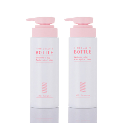 ขวดโลชั่นเครื่องสำอาง 500 มล. พลาสติก PET เยลลี่สีขาวเคลือบฉลากส่วนตัวแบบกำหนดเอง