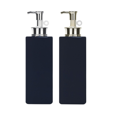ขวด PETG Plastic Square Body Wash สีดำ 580 มล. พร้อมปั๊มโลชั่น