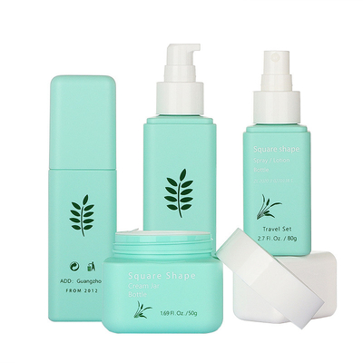 ชุดบรรจุภัณฑ์เครื่องสำอางสีเขียวสง่างาม 50g 80g 100ml 160ml Simple Style