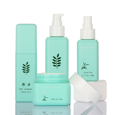ชุดบรรจุภัณฑ์เครื่องสำอางสีเขียวสง่างาม 50g 80g 100ml 160ml Simple Style
