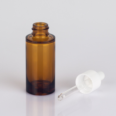 OEM ODM 50ml ขวดหยดเครื่องสำอางบรรจุภัณฑ์ขวดน้ำมันหอมระเหยสีเหลืองอำพัน