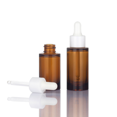 OEM ODM 50ml ขวดหยดเครื่องสำอางบรรจุภัณฑ์ขวดน้ำมันหอมระเหยสีเหลืองอำพัน