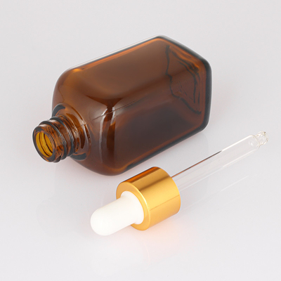 Customize ขวดหยดน้ำมันใส่ผม ชนิดรีฟิล วัสดุแก้วทรงเหลี่ยม 50ml