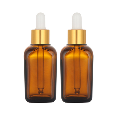Customize ขวดหยดน้ำมันใส่ผม ชนิดรีฟิล วัสดุแก้วทรงเหลี่ยม 50ml