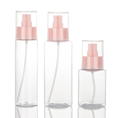 ขวดสเปรย์หัวปั๊มสีชมพูพลาสติกใส 120 มล. สำหรับโทนเนอร์