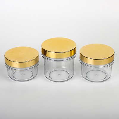 100ml 120ml 200ml gold lid body บัตเตอร์ครีมสครับคอนเทนเนอร์ที่ว่างเปล่าหรูหราสีดำมินิเครื่องสำอางขวดครีม 50 ml