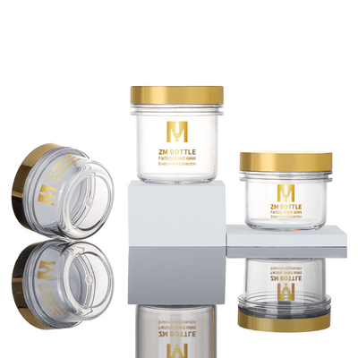 100ml 120ml 200ml gold lid body บัตเตอร์ครีมสครับคอนเทนเนอร์ที่ว่างเปล่าหรูหราสีดำมินิเครื่องสำอางขวดครีม 50 ml