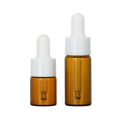 แกะสลักขวดหยดเครื่องสำอางความจุ 1oz สีเหลืองอำพันใสกลม