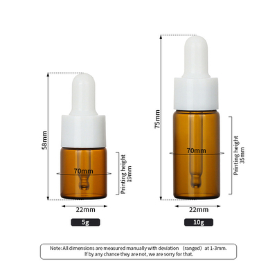 แกะสลักขวดหยดเครื่องสำอางความจุ 1oz สีเหลืองอำพันใสกลม