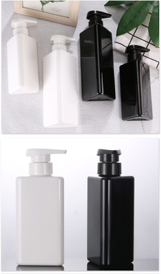 ขายส่ง 100ml 200ml 300ml รูปสามเหลี่ยมรีไซเคิลพลาสติก PET โลชั่นคอนเทนเนอร์ปั๊มสุญญากาศสีดำ 500ml ขวดแชมพู