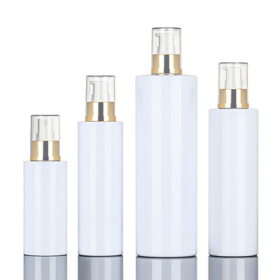 ขายส่ง 120ml 200ml 250ml 500ml เครื่องสำอางรอบ Body Mist Atomizer สเปรย์ฉีดพลาสติกโลชั่นขวดสีทองสำหรับทำความสะอาด