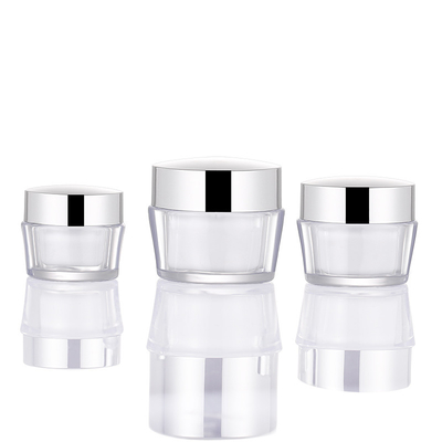ขายส่ง 15g 30g 50g อะคริลิคผนังคู่พลาสติกเครื่องสำอางที่ว่างเปล่า Body Butter Face Cream Jar Pot With Lip
