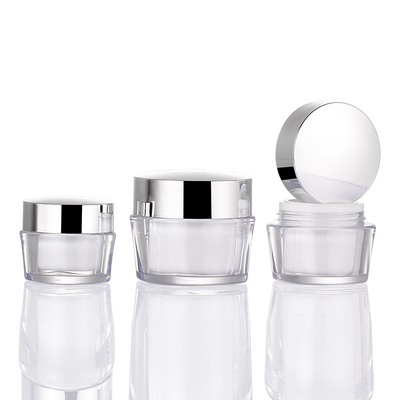 ขายส่ง 15g 30g 50g อะคริลิคผนังคู่พลาสติกเครื่องสำอางที่ว่างเปล่า Body Butter Face Cream Jar Pot With Lip