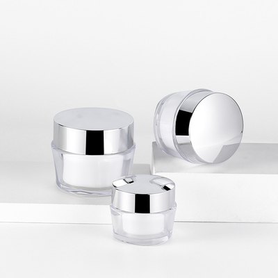 ขายส่ง 15g 30g 50g อะคริลิคผนังคู่พลาสติกเครื่องสำอางที่ว่างเปล่า Body Butter Face Cream Jar Pot With Lip