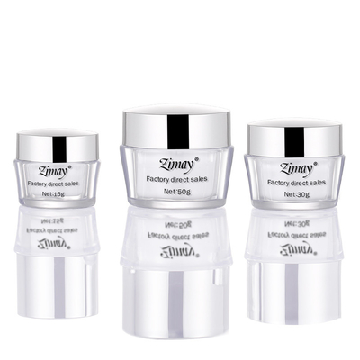 ขายส่ง 15g 30g 50g อะคริลิคผนังคู่พลาสติกเครื่องสำอางที่ว่างเปล่า Body Butter Face Cream Jar Pot With Lip