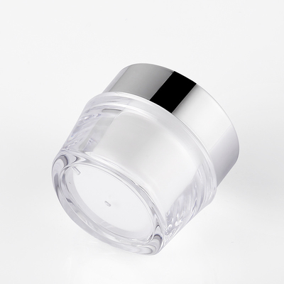 ขายส่ง 15g 30g 50g อะคริลิคผนังคู่พลาสติกเครื่องสำอางที่ว่างเปล่า Body Butter Face Cream Jar Pot With Lip