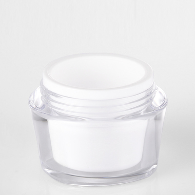 ขายส่ง 15g 30g 50g อะคริลิคผนังคู่พลาสติกเครื่องสำอางที่ว่างเปล่า Body Butter Face Cream Jar Pot With Lip
