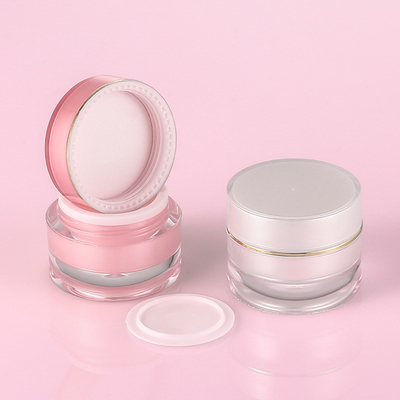 10g 20g 30g พลาสติกเครื่องสำอางครีมหน้าบรรจุภัณฑ์สีชมพูรอบ Pet Empty Jars