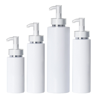 หรูหรา 250ml 500ml สีขาวครีมนวดผมเปล่าครีมอาบน้ำบรรจุภัณฑ์พลาสติกขวดแชมพู Hdpe ทอง