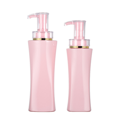 เปล่า 350ml 500 Ml หรูหราบอดี้โลชั่นบรรจุภัณฑ์เจลอาบน้ำคอนเทนเนอร์สีชมพูขวดแชมพู