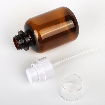 ODM ชุดบรรจุภัณฑ์เครื่องสำอาง 60ml 90ml 130ml ขวดเครื่องสำอางพลาสติกสีเหลืองอำพัน