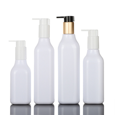 200ml 300ml 350ml 400ml โลชั่นเครื่องสำอางสแควร์หรูหราย่อยสลายได้ทางชีวภาพขวดปั๊มทองสุญญากาศ
