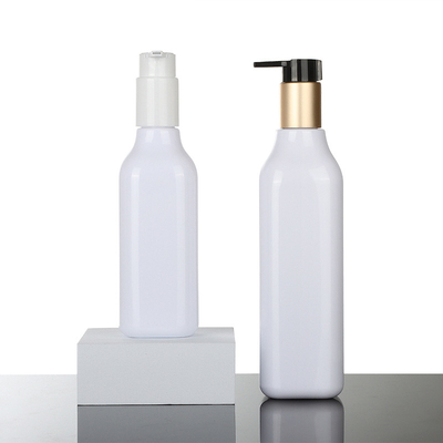 200ml 300ml 350ml 400ml โลชั่นเครื่องสำอางสแควร์หรูหราย่อยสลายได้ทางชีวภาพขวดปั๊มทองสุญญากาศ