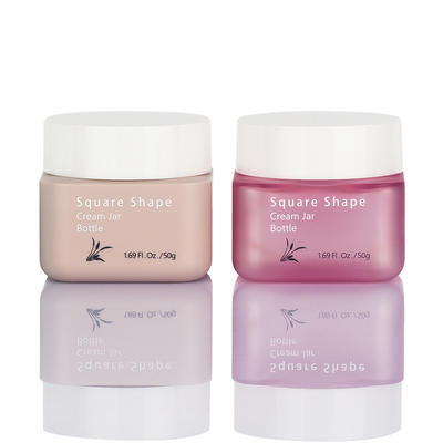ภาชนะบรรจุครีมทาหน้าเปล่าเกรดอาหาร Double Wall Square 50g