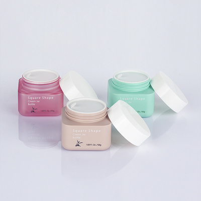 ภาชนะบรรจุครีมทาหน้าเปล่าเกรดอาหาร Double Wall Square 50g
